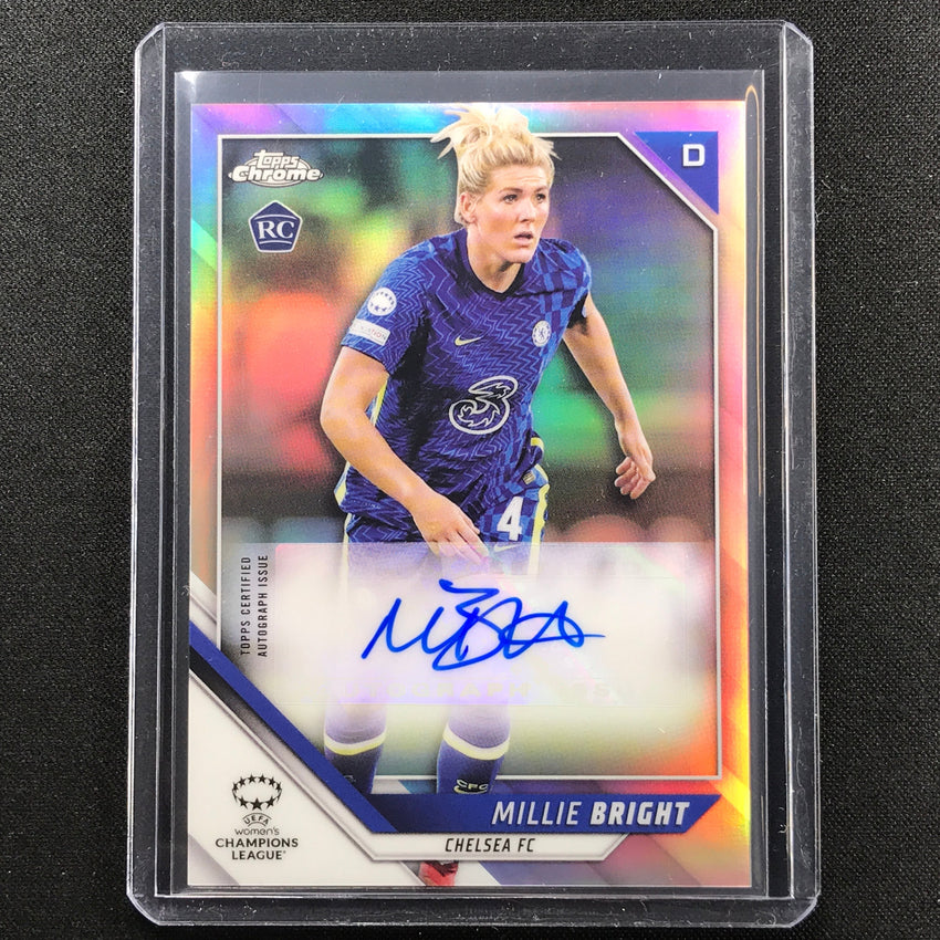 2021-22 Topps Chrome Uefa Ucl Womens Millie Bright Refractor Rookie Auto No Mb A