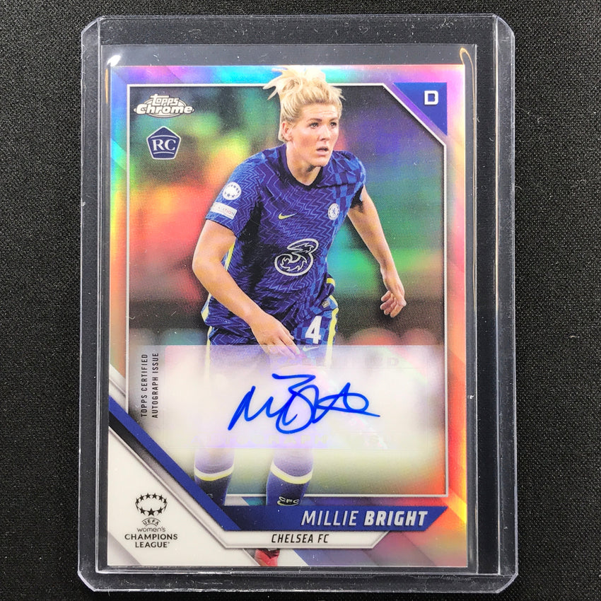 2021-22 Topps Chrome Uefa Ucl Womens Millie Bright Refractor Rookie Auto No Mb B