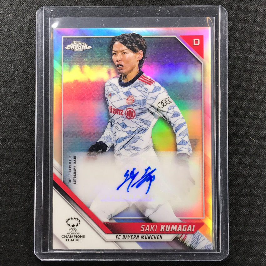 2021-22 Topps Chrome Uefa Ucl Womens Saki Kumagai Refractor Auto No Sku A