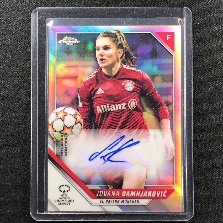 2021-22 Topps Chrome Uefa Ucl Womens Jovana Damnjanovic Refractor Auto No Jd A