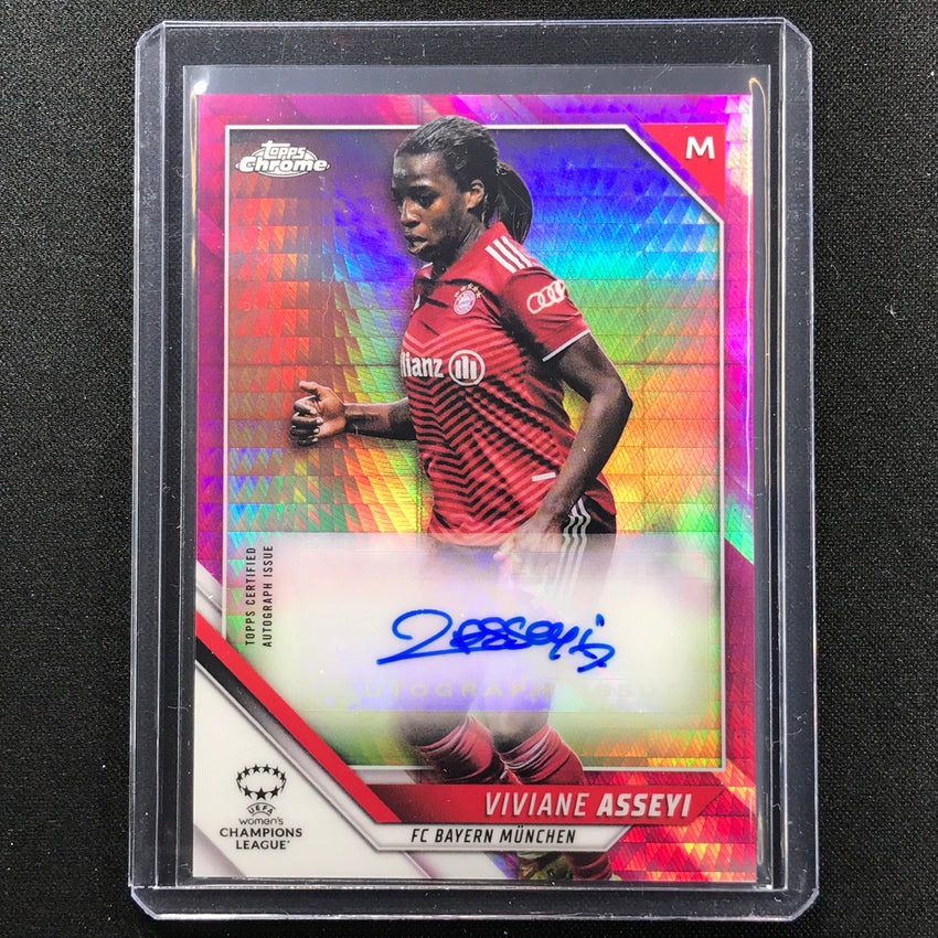 2021-22 Topps Chrome Uefa Ucl Womens Viviane Asseyi Auto Pink Prism 70/150