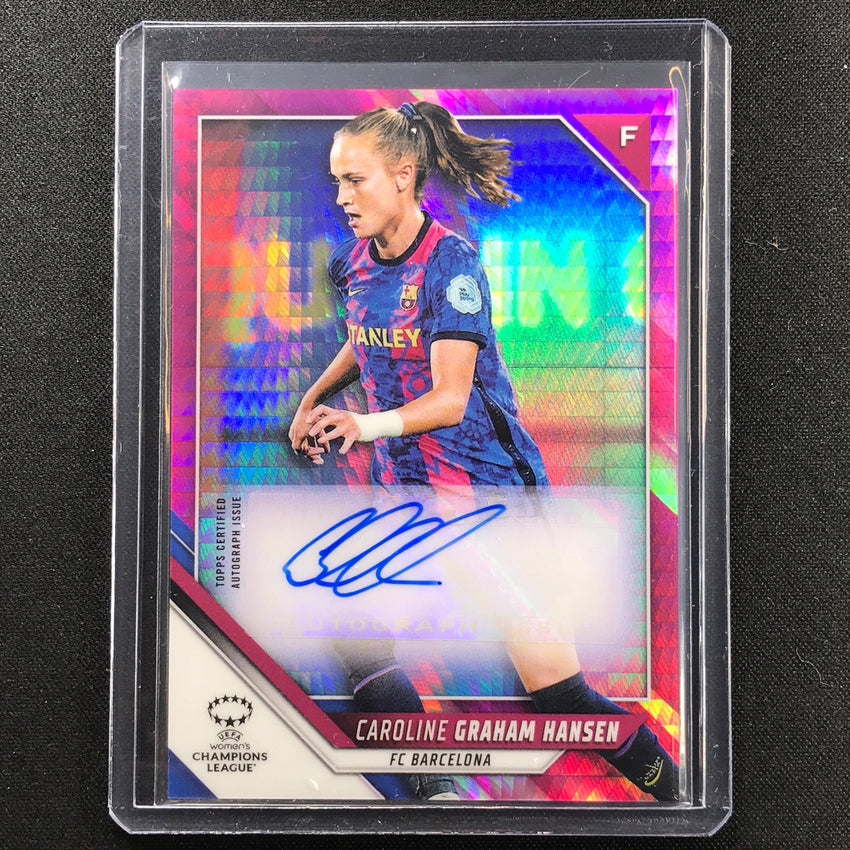 2021-22 Topps Chrome Uefa Ucl Womens Caroline Graham Hansen Auto Prism 141/150
