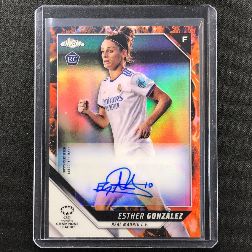 2021-22 Topps Chrome Uefa Ucl Womens Esther Gonzalez Rookie Auto Inferno 1/75