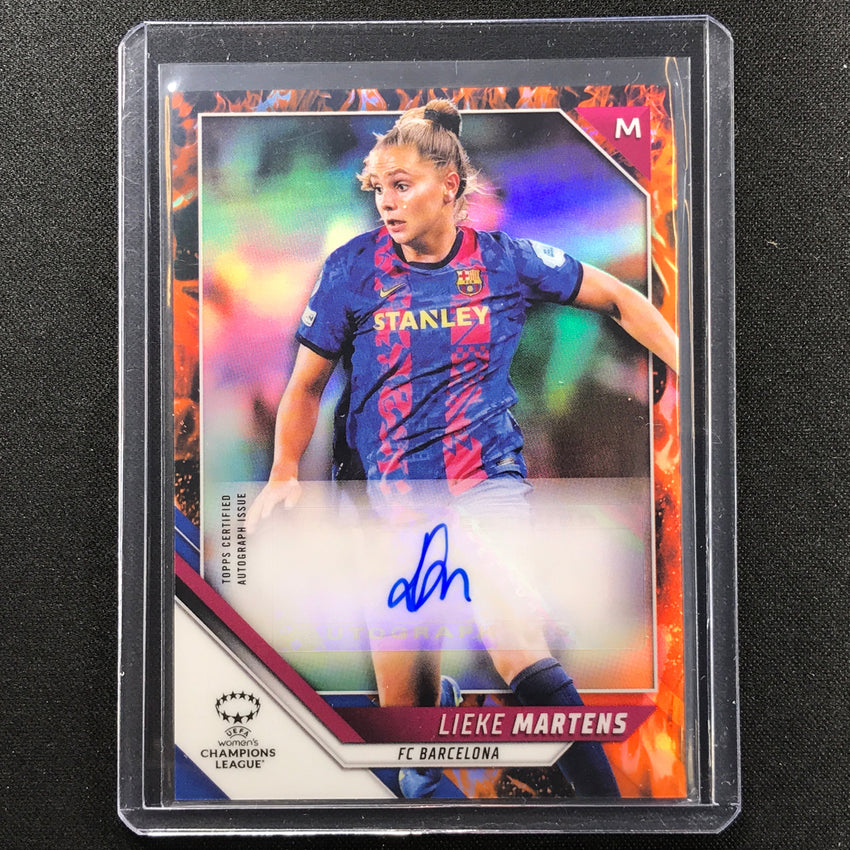2021-22 Topps Chrome Uefa Ucl Womens Lieke Martens Auto Inferno 74/75