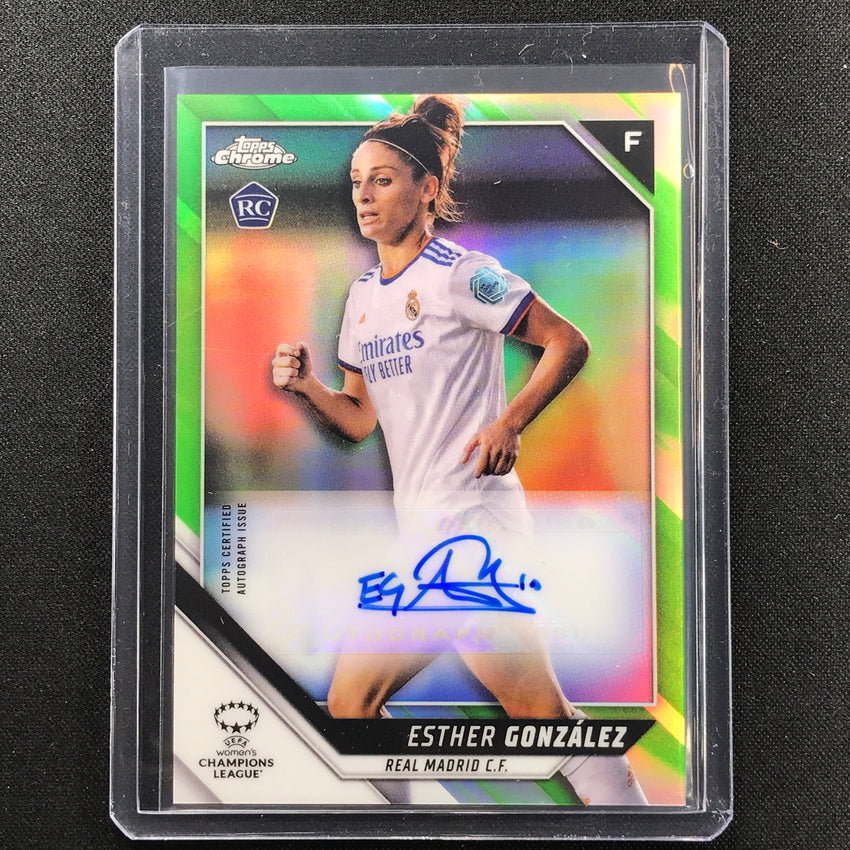 2021-22 Topps Chrome Uefa Ucl Womens Esther Gonzalez Auto Neon Green 39/50