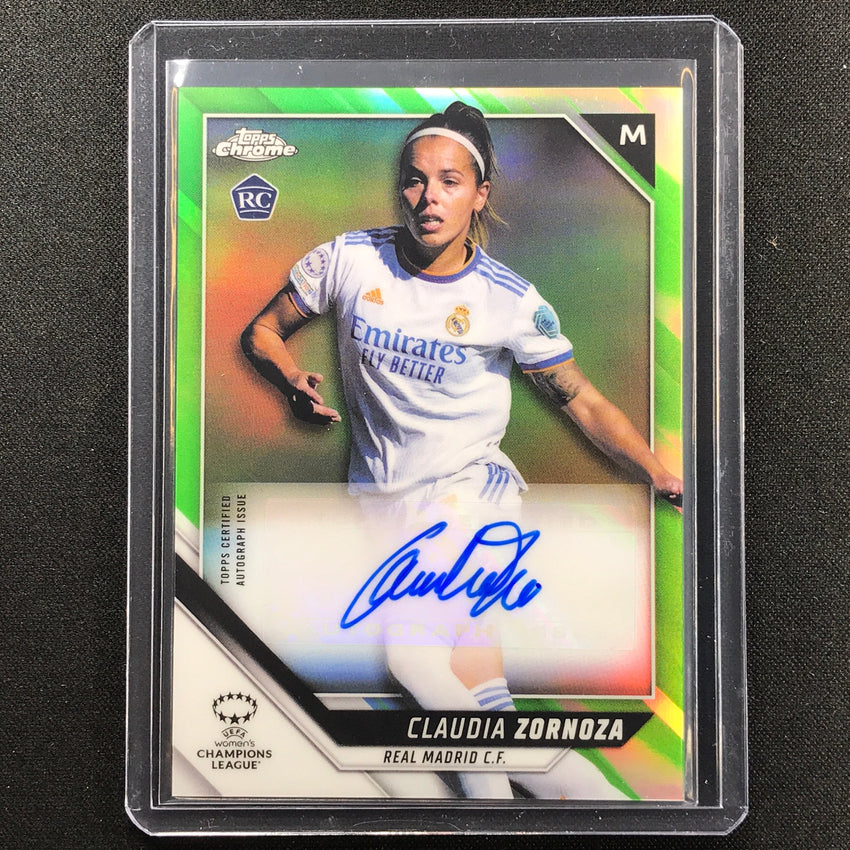 2021-22 Topps Chrome Uefa Ucl Womens Claudia Zornoza Auto Neon Green 11/50