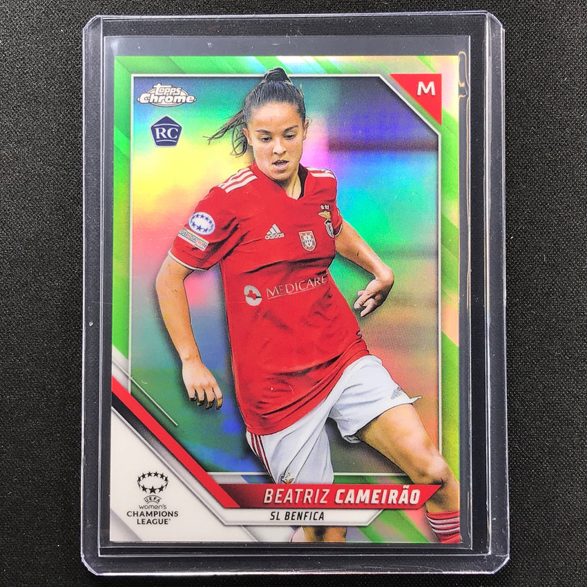2021-22 Topps Chrome Uefa Ucl Womens Beatriz Cameirao Rookie Neon Green 4/99