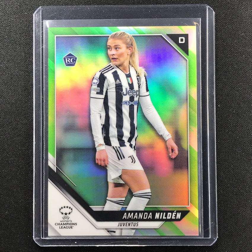2021-22 Topps Chrome Uefa Ucl Womens Amanda Nilden Rookie Neon Green 15/99