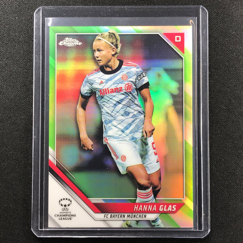 2021-22 Topps Chrome Uefa Ucl Womens Hanna Glas Neon Green 92/99