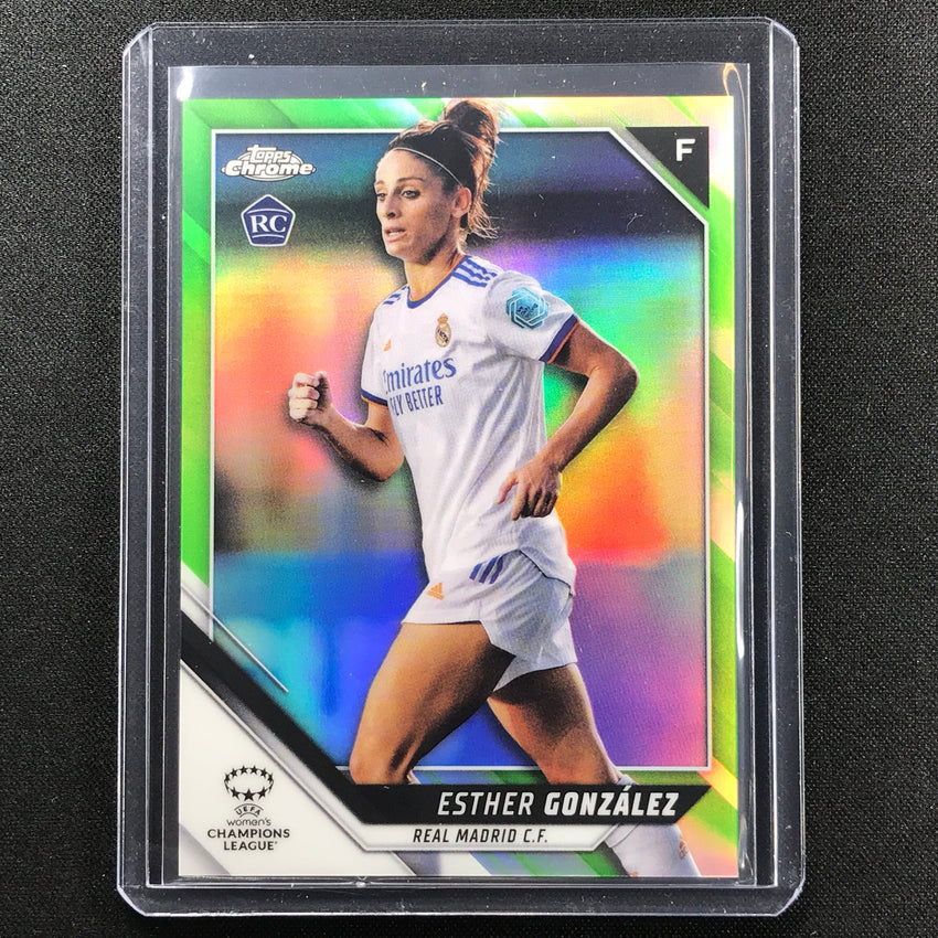 2021-22 Topps Chrome Uefa Ucl Womens Esther Gonzalez Rookie Neon Green 99/99