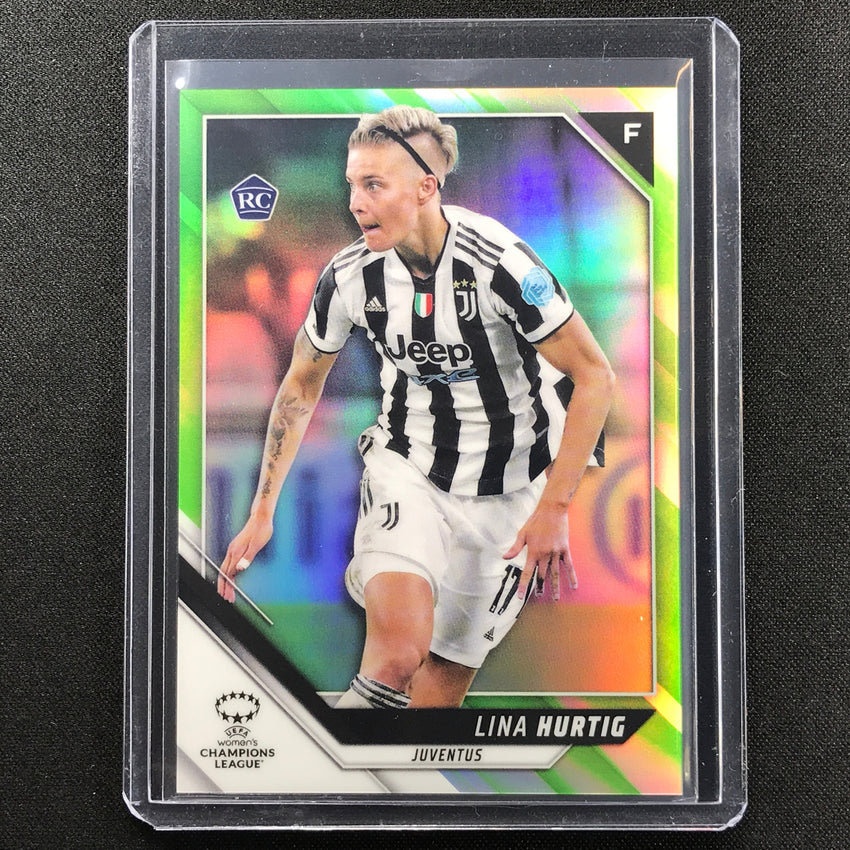 2021-22 Topps Chrome Uefa Ucl Womens Lina Hurtig Rookie Neon Green 4/99
