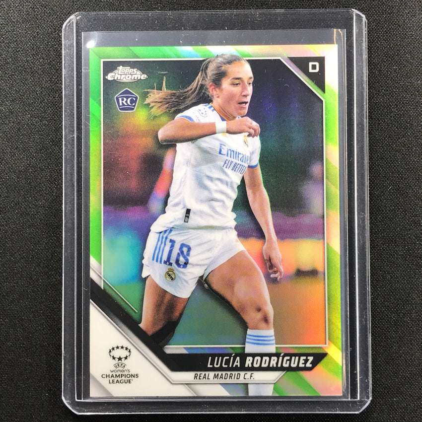 2021-22 Topps Chrome Uefa Ucl Womens Lucia Rodriguez Rookie Neon Green 94/99