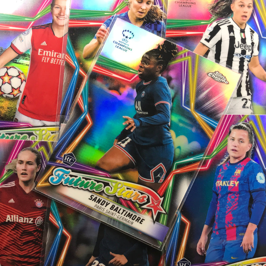 2021-22 Topps Chrome Uefa Ucl Womens Claudia Pina Future Stars Rookie No 5