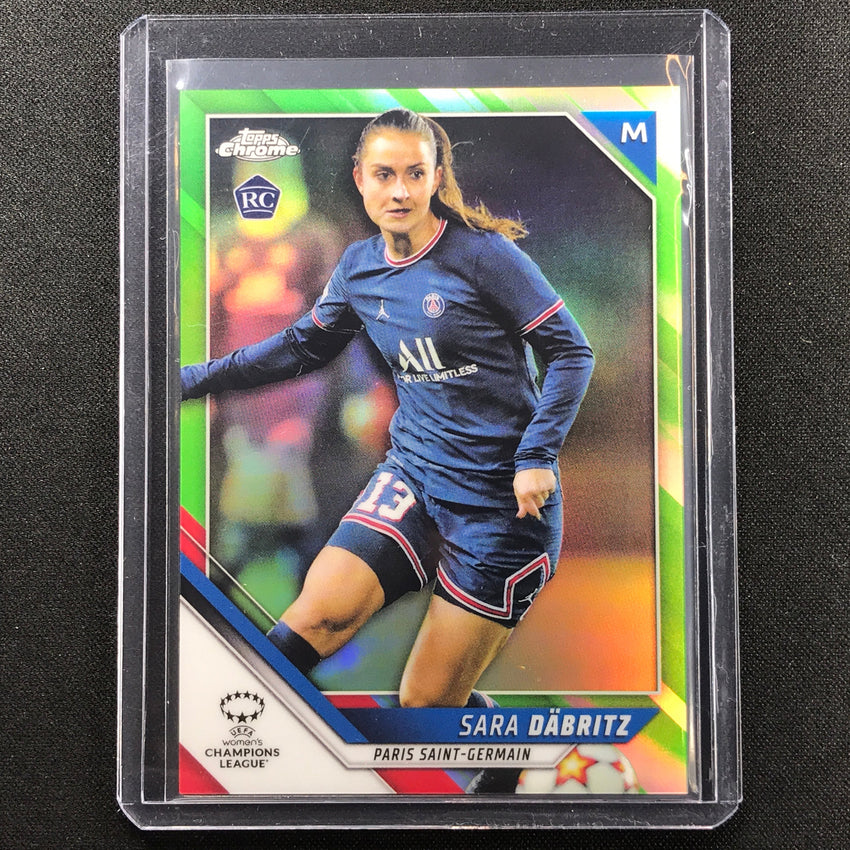 2021-22 Topps Chrome Uefa Ucl Womens Sara Dabritz Rookie Neon Green 50/99