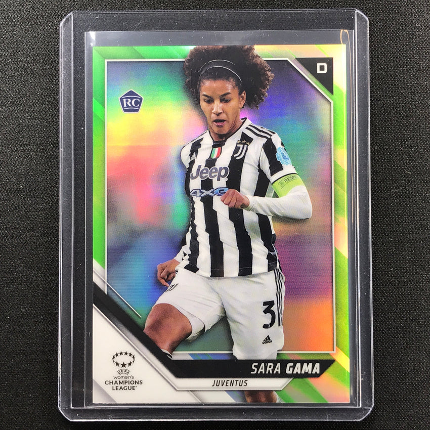 2021-22 Topps Chrome Uefa Ucl Womens Sara Gama Rookie Neon Green 82/99