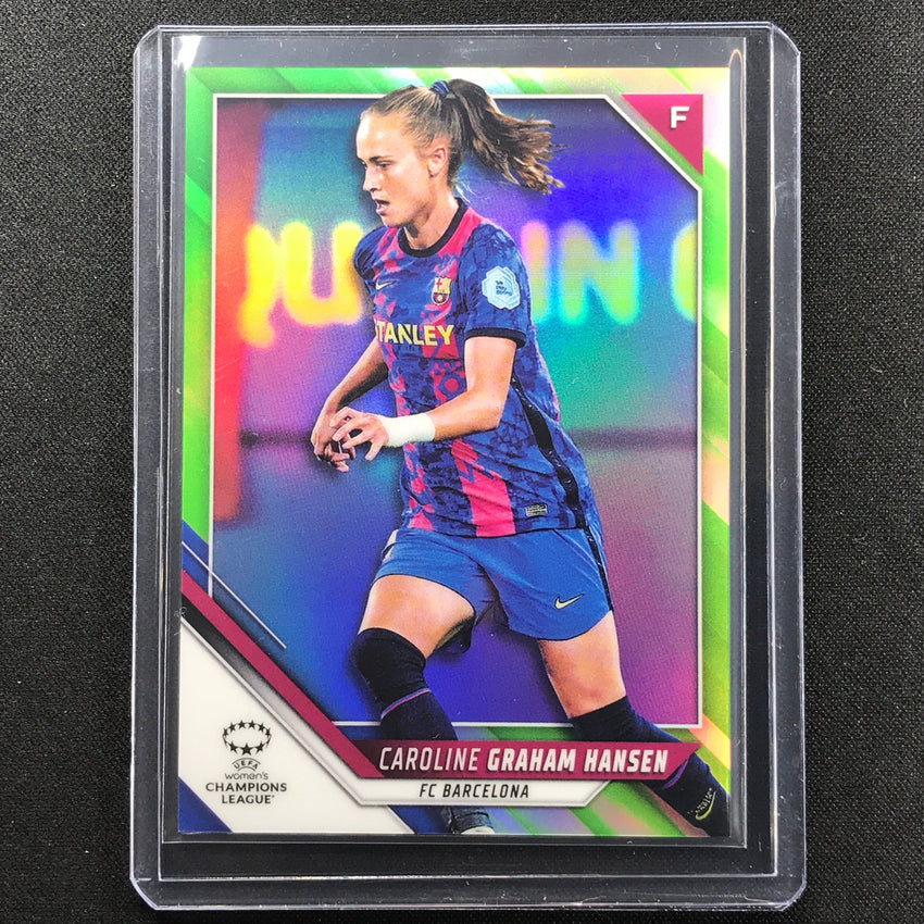 2021-22 Topps Chrome Uefa Ucl Womens Caroline Graham Hansen Neon Green 96/99