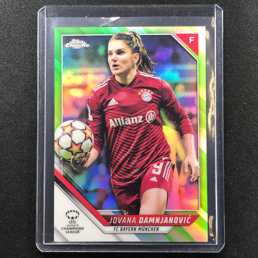 2021-22 Topps Chrome Uefa Ucl Womens Jovana Damnjanovic Neon Green 6/99