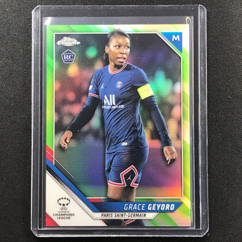 2021-22 Topps Chrome Uefa Ucl Womens Grace Geyoro Rookie Neon Green 90/99