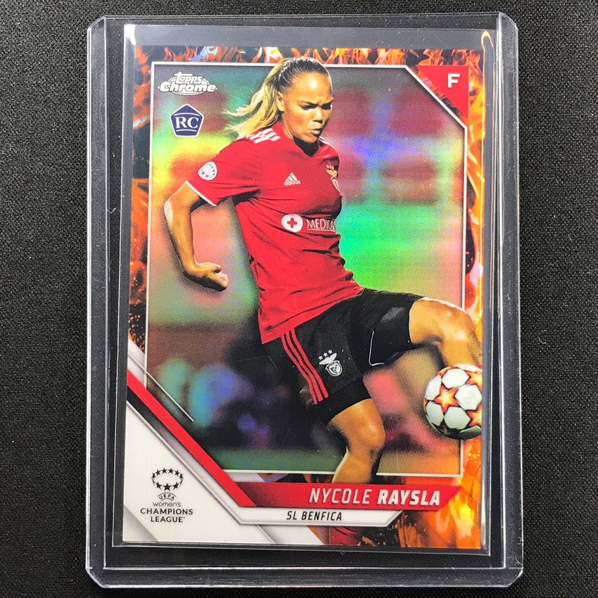 2021-22 Topps Chrome Uefa Ucl Womens Nycole Raysla Rookie Inferno 37/75