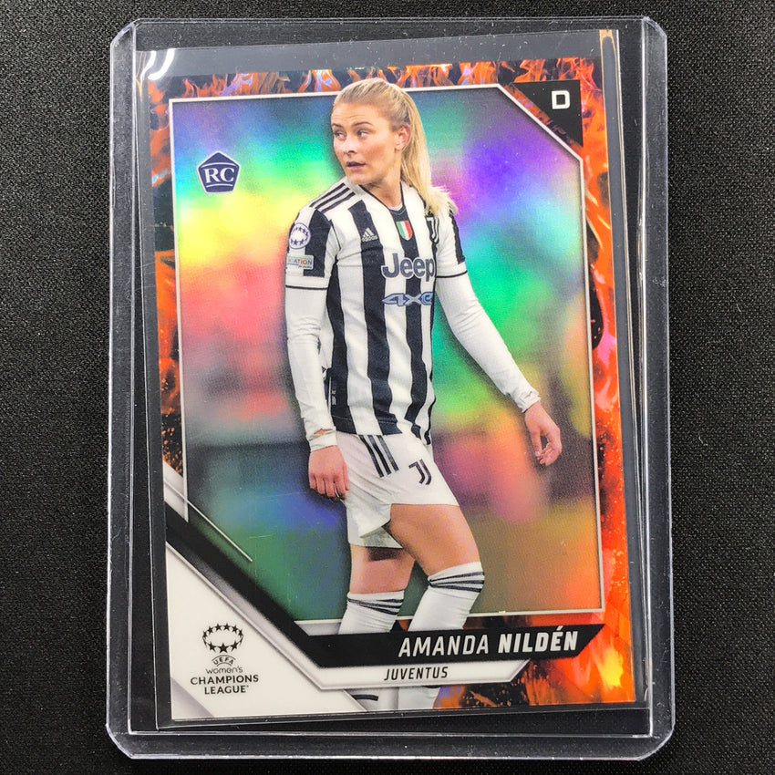 2021-22 Topps Chrome Uefa Ucl Womens Amanda Nilden Rookie Inferno 51/75