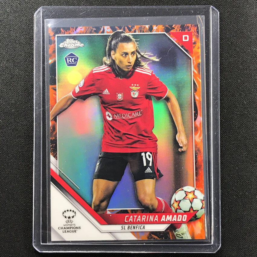 2021-22 Topps Chrome Uefa Ucl Womens Catarina Amado Rookie Inferno 55/75