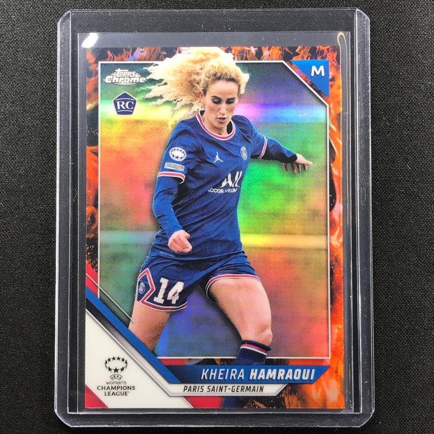 2021-22 Topps Chrome Uefa Ucl Womens Kheira Hamraoui Rookie Inferno 32/75