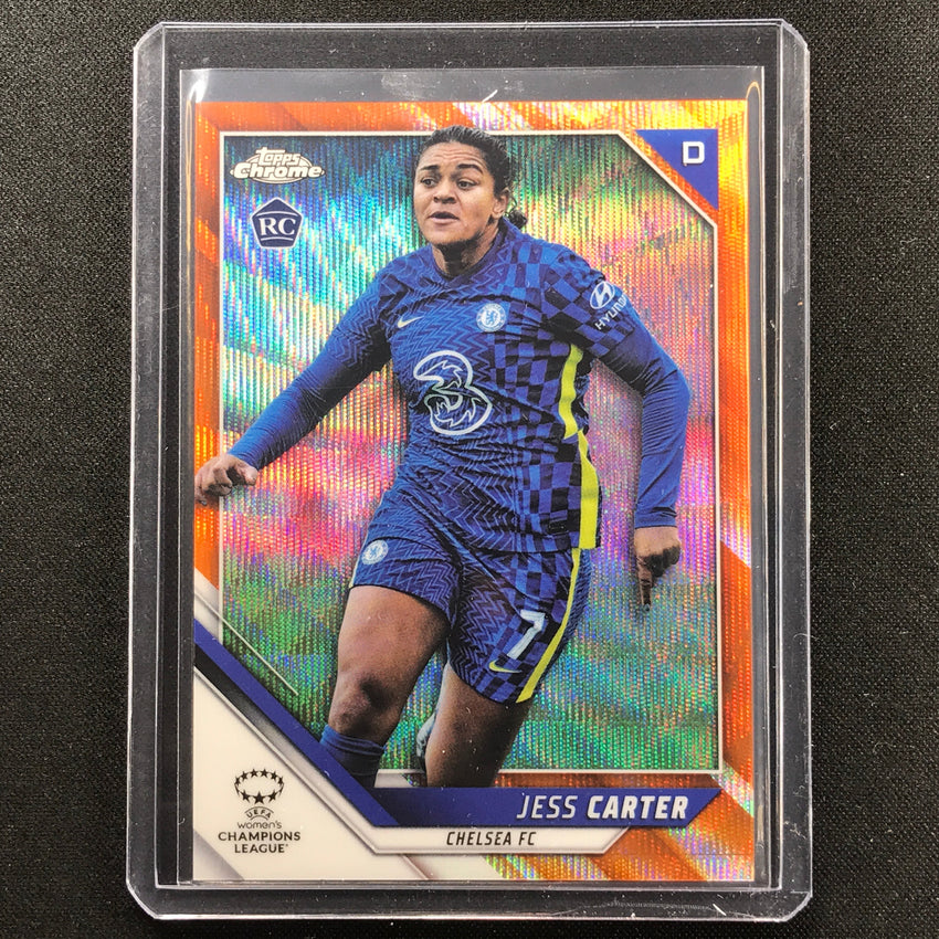2021-22 Topps Chrome Uefa Ucl Womens Jess Carter Rookie Orange Wave 21/25