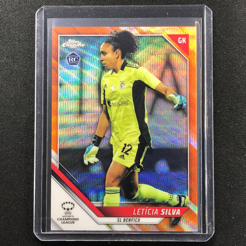 2021-22 Topps Chrome Uefa Ucl Womens Leticia Silva Rookie Orange Wave 17/25