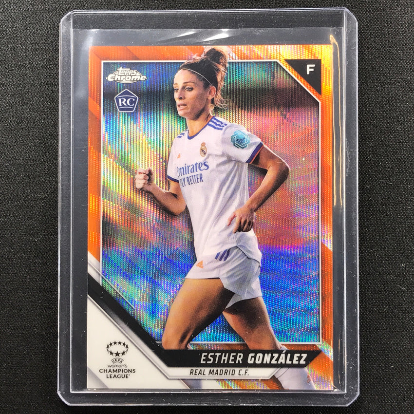 2021-22 Topps Chrome Uefa Ucl Womens Esther Gonzalez Rookie Orange Wave 12/25