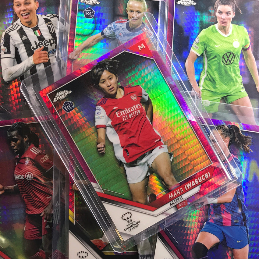 2021-22 Topps Chrome Uefa Ucl Womens Sara Dabritz Pink Prism /150 Rookie