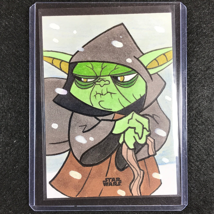 2023 Topps Finest Star Wars Yoda Sketch Card 1/1 Ryan Finley