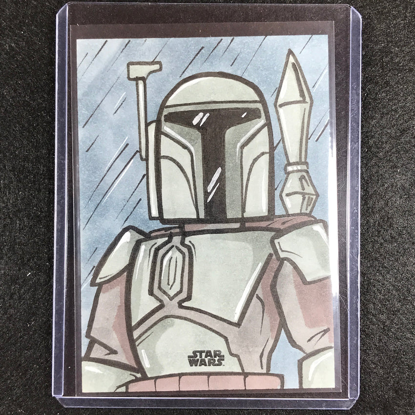 2023 Topps Finest Star Wars Jango Fett/mandalorian Sketch Card 1/1 Eric Medina