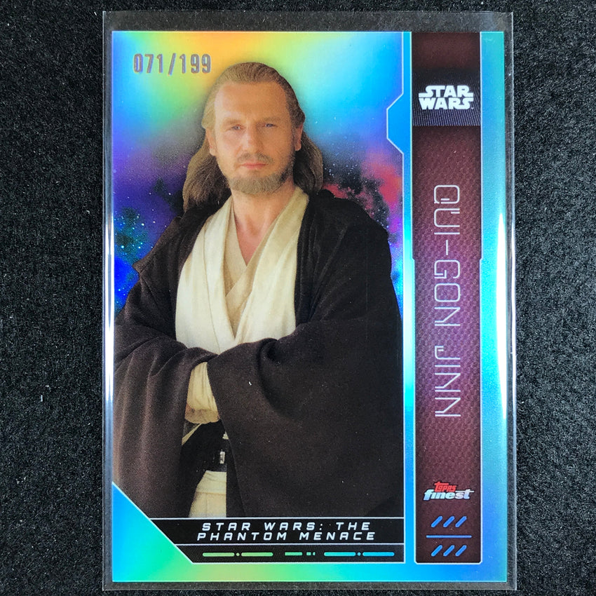2023 Topps Finest Star Wars QUI-GON JINN Base Aqua 71/199 #53