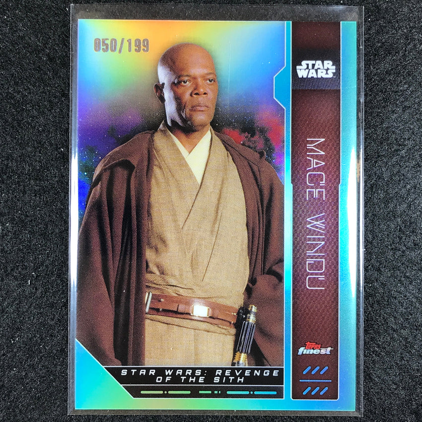 2023 Topps Finest Star Wars MACE WINDU Base Aqua 50/199 #60