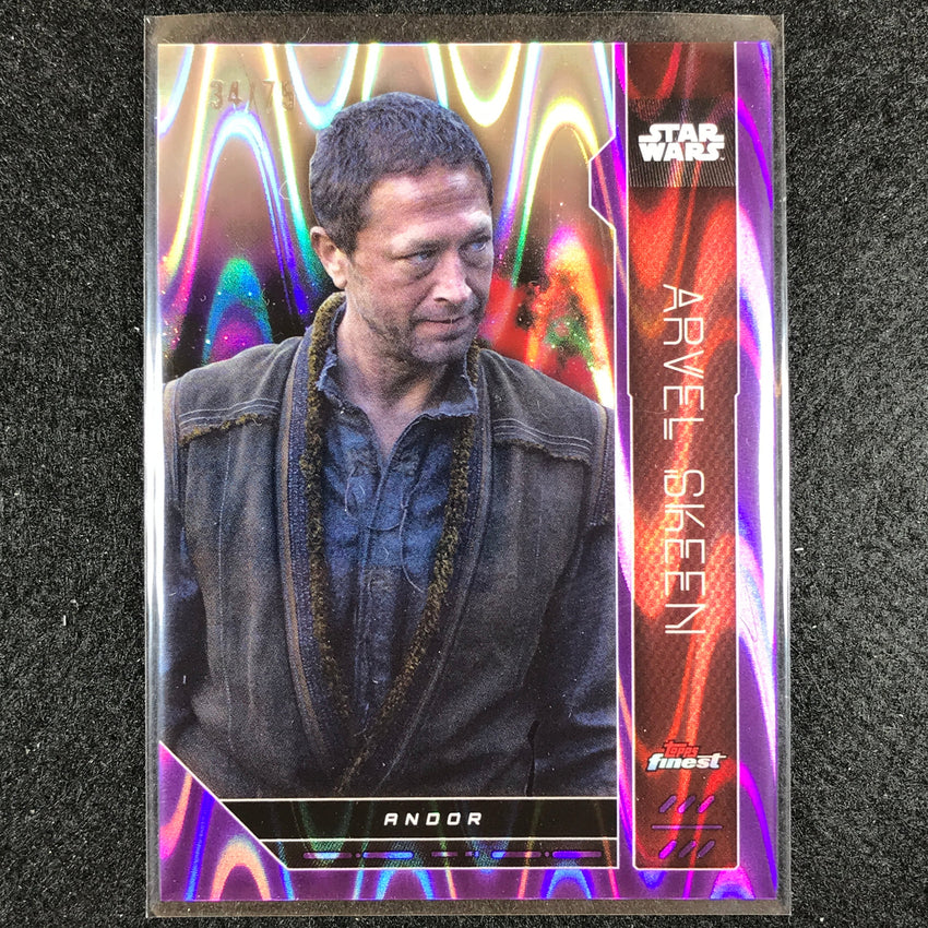 2023 Topps Finest Star Wars ARVEL SKEEN Base Purple RayWave 34/75 #17