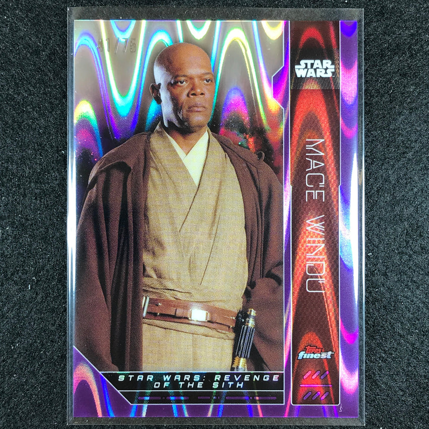 2023 Topps Finest Star Wars MACE WINDU Base Purple RayWave 41/75 #60