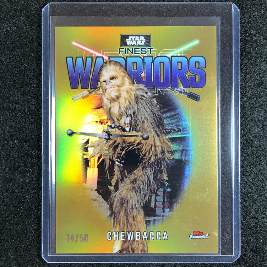 2023 Topps Finest Star Wars Chewbacca Finest Warriors Gold 34/50