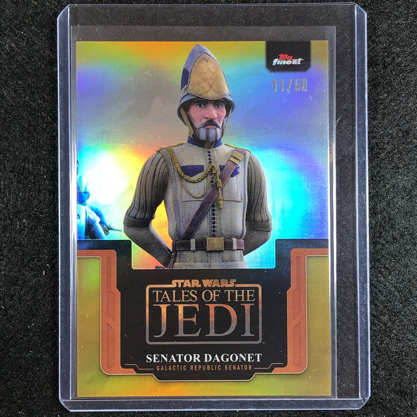 2023 Topps Finest Star Wars Senator Dagonet Tales Of The Jedi Gold 11/50