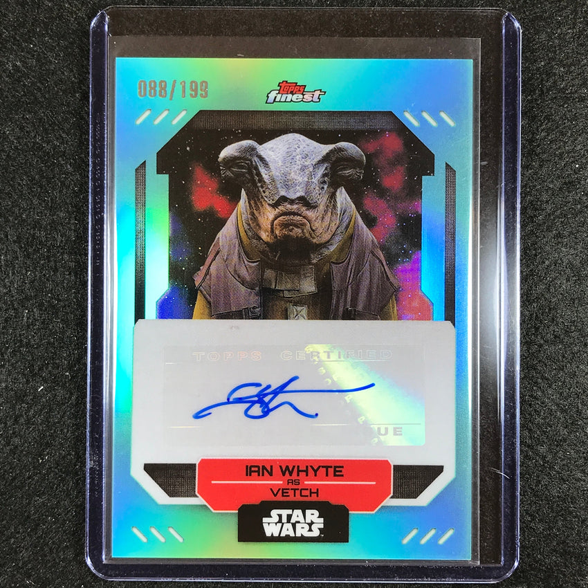 2023 Topps Finest Star Wars Ian Whyte As Vetch Auto Aqua 88/199