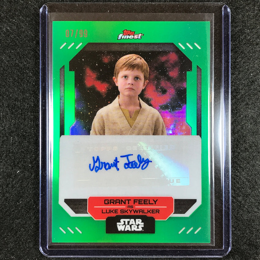 2023 Topps Finest Star Wars Grant Feely As Luke Skywalker Auto Green 7/99