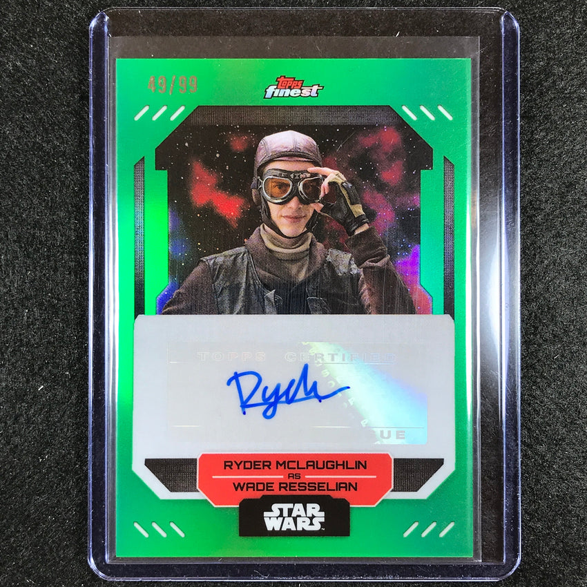 2023 Topps Finest Star Wars Ryder Mclaughlin As Wade Resselian Auto Green 49/99