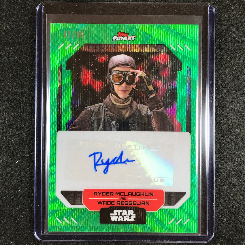2023 Topps Finest Star Wars Mclaughlin As Wade Resselian Auto Green Wave 41/99