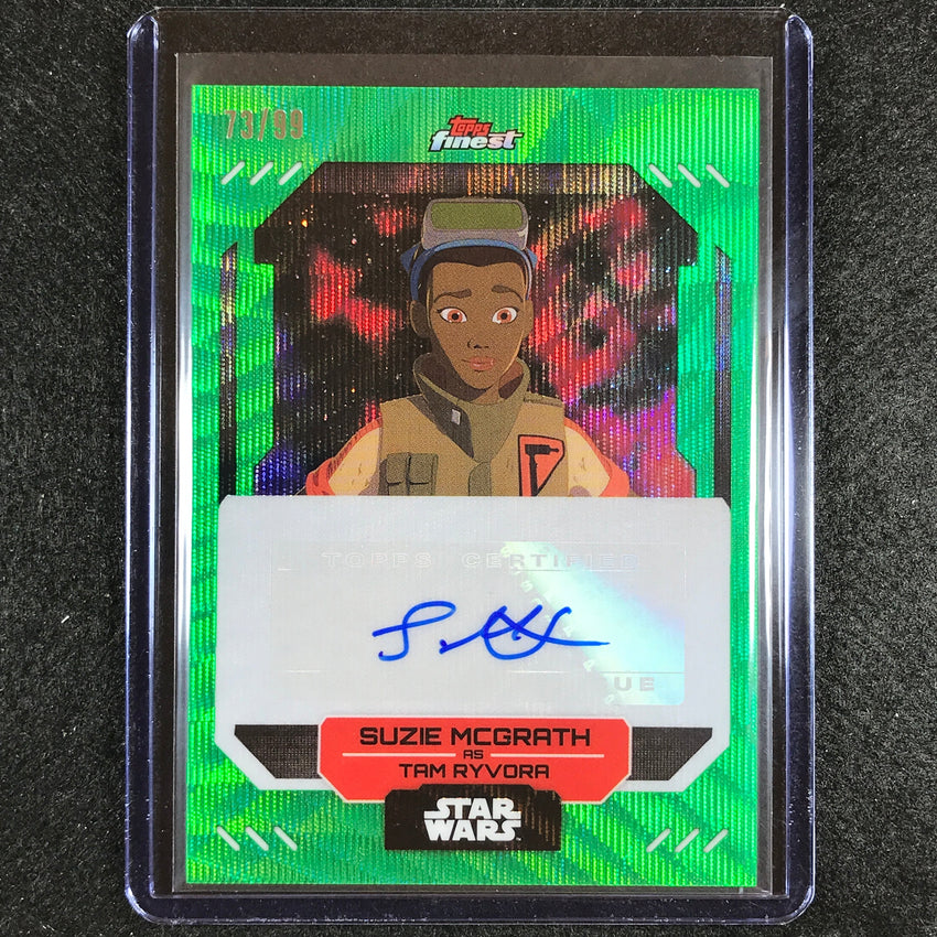 2023 Topps Finest Star Wars Suzie Mcgrath As Tam Ryvora Auto Green Wave 73/99