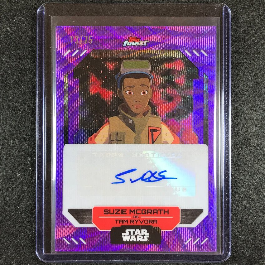 2023 Topps Finest Star Wars Suzie Mcgrath As Tam Ryvora Auto Purple Wave 13/75