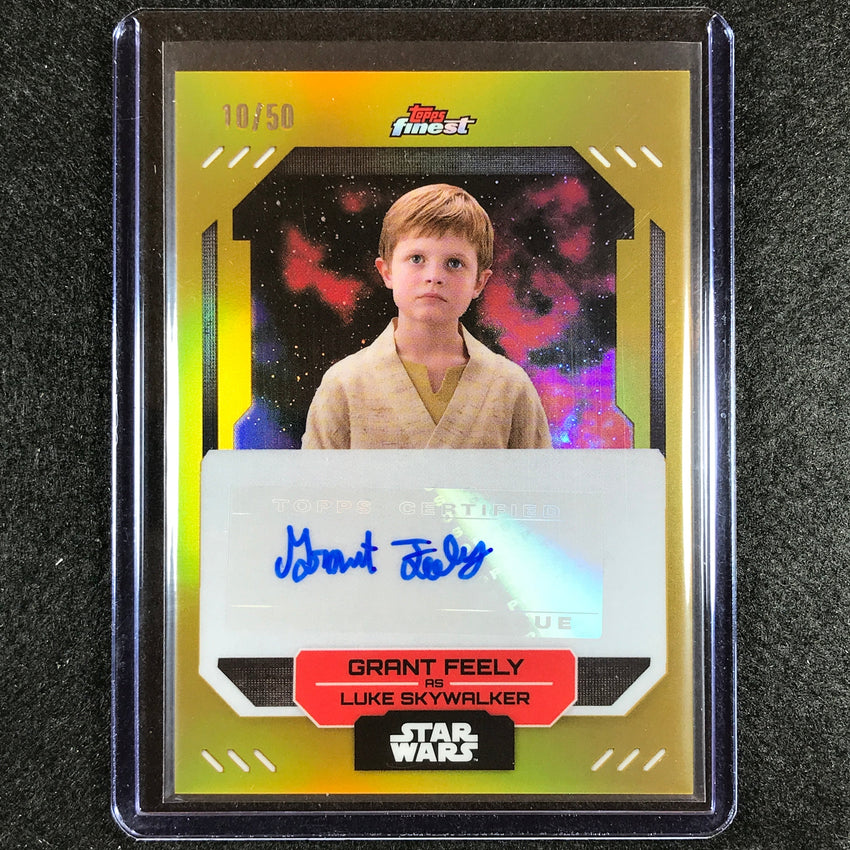 2023 Topps Finest Star Wars Grant Feely As Luke Skywalker Auto Gold 10/50