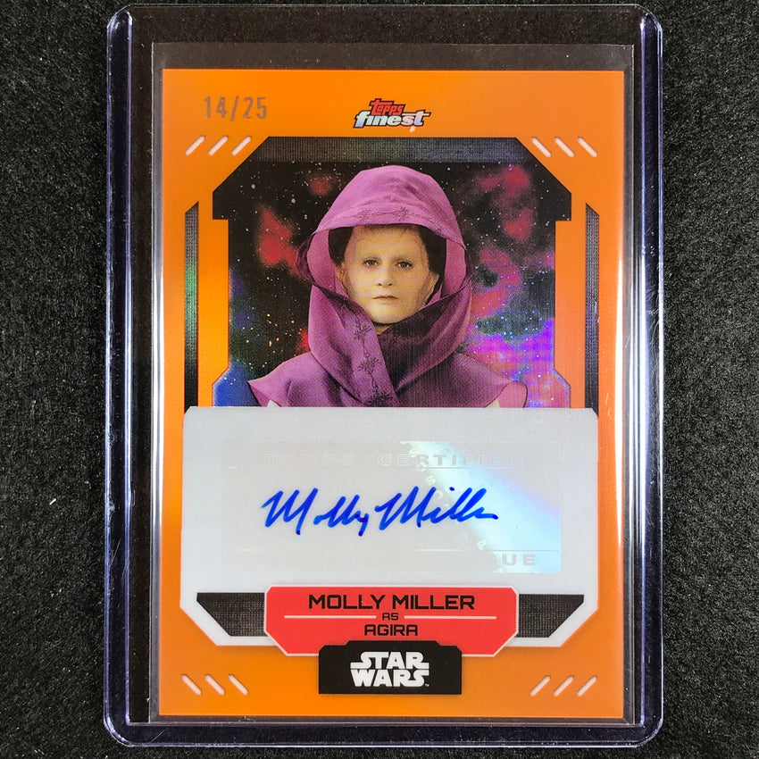 2023 Topps Finest Star Wars Molly Miller As Agira Auto Orange 14/25