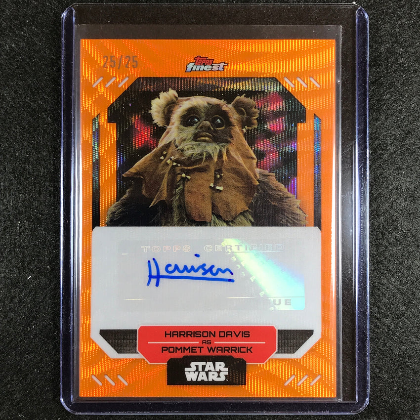 2023 Topps Finest Star Wars Harrison Davis Pommet Warrick Auto Orange Wave 25/25