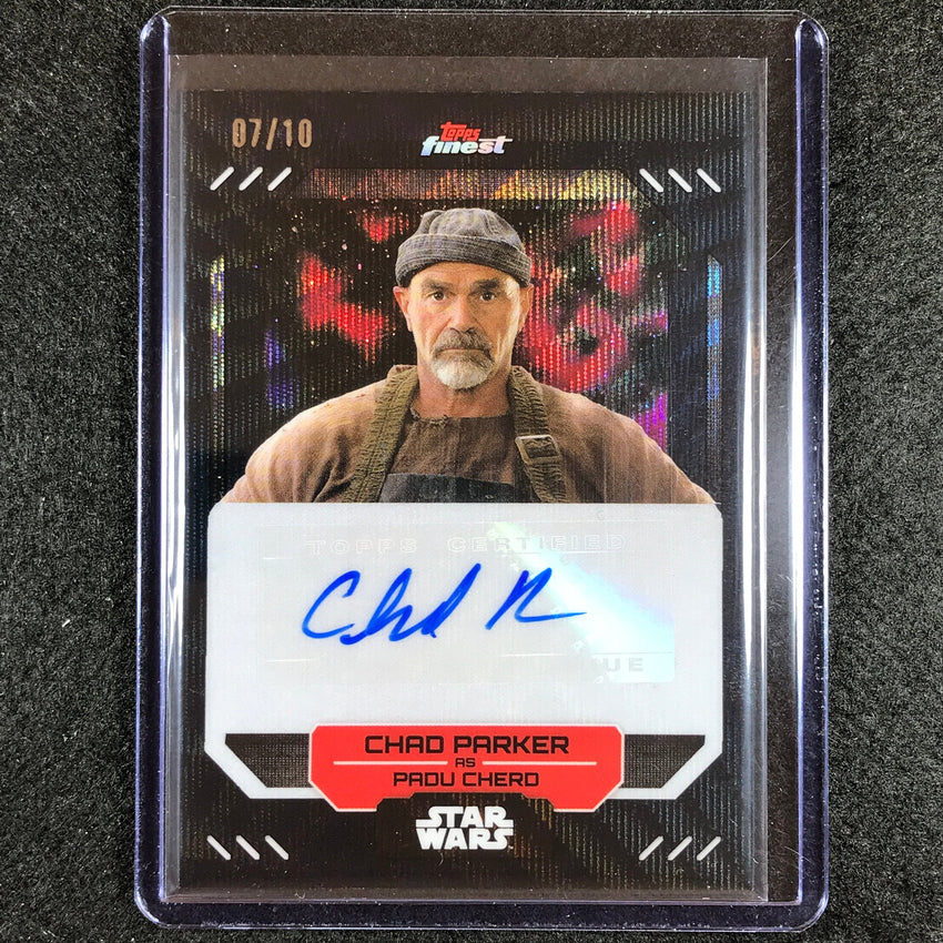 2023 Topps Finest Star Wars Chad Parker As Padu Chero Auto Black Wave 7/10