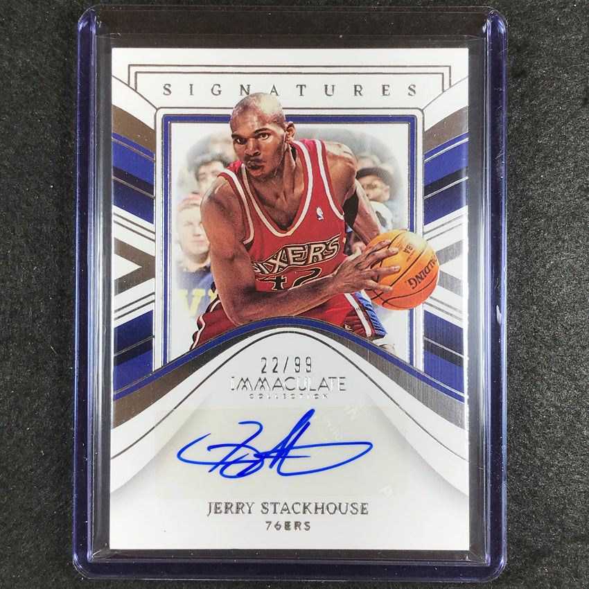 2022-23 Immaculate Jerry Stackhouse Immaculate Signatures Auto 22/99