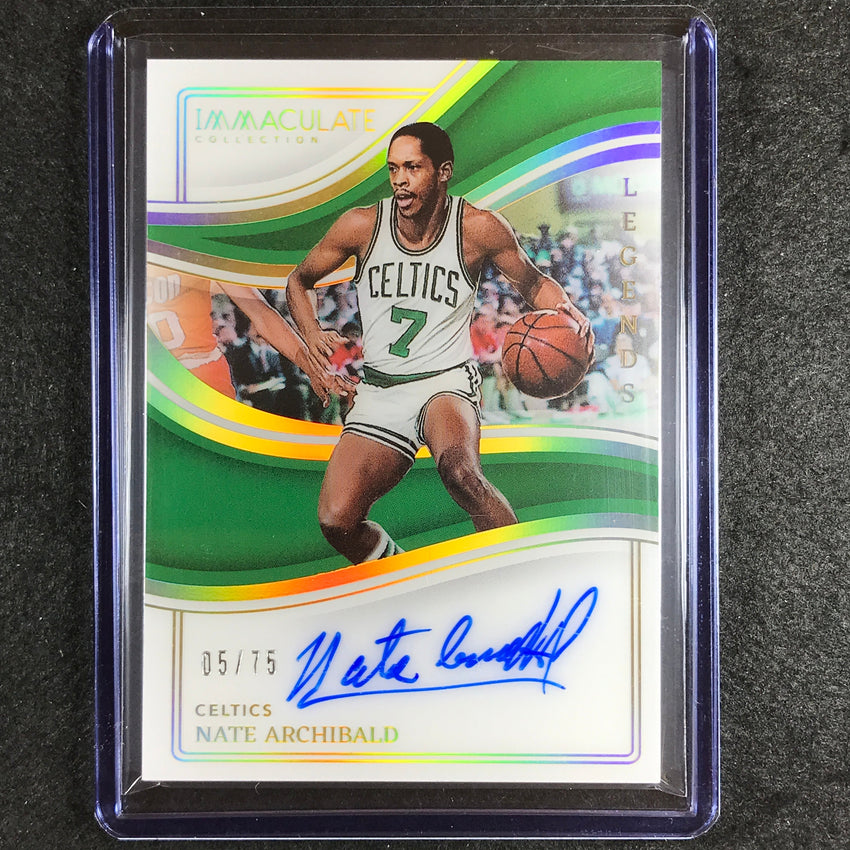 2022-23 Immaculate Nate Archibald Immaculate Legends Acetate Auto 5/75